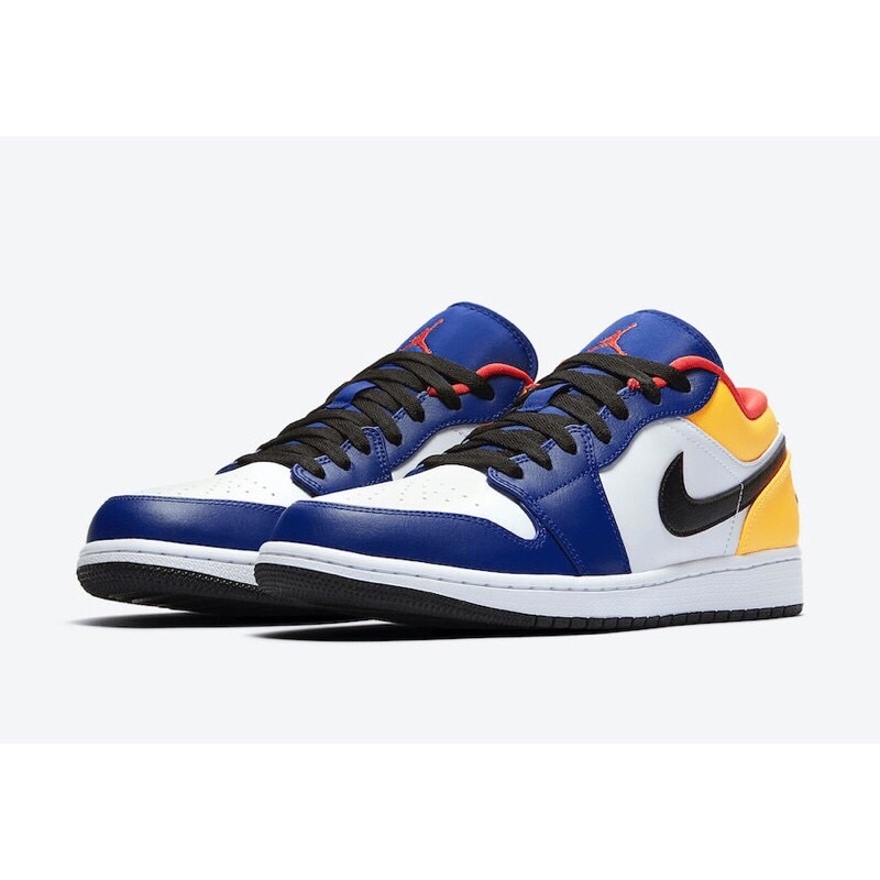 Sepatu Air Jordan AJ 1 Low Deep Royal Blue Laser Orange Purple Yellow import 1:1 ( BNIB )