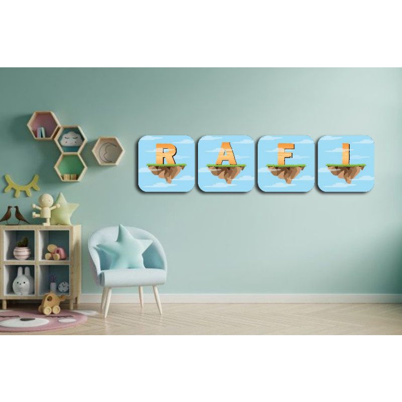 Walldecor Huruf Satuan / Hiasan Kamar / Hiasan Dinding Abjad