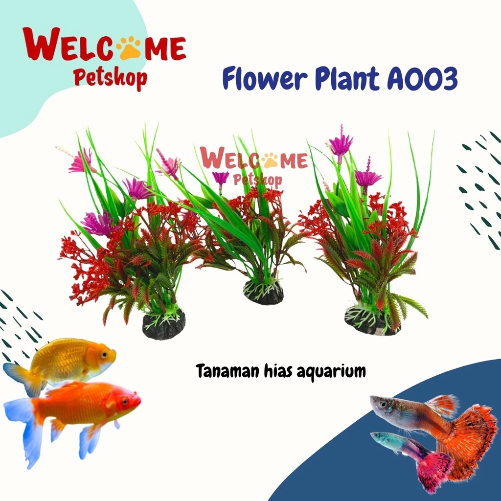 Flower Plant A003 / Hiasan Bunga Tanaman Aquarium / Aksesoris Aquarium