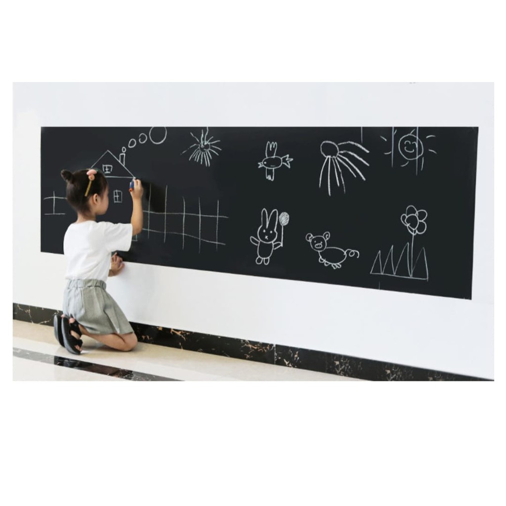 

Papan Tulis White Board wallpaper whiteboard sticker Warna Putih Size 45cm x 2m / 60cm x 2m