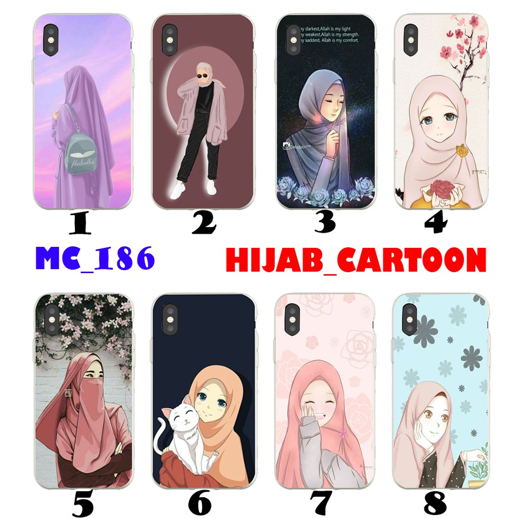 {MC186} Hard Case  FullPrint 3D { HIJAB CARTOON } All type