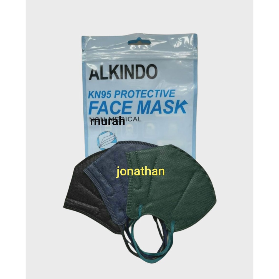 masker / masker kn95 alkindo warna / masker kn95 / kn95 / masker earlop / masker kn95 disposable mask / masker facemask 10pcs