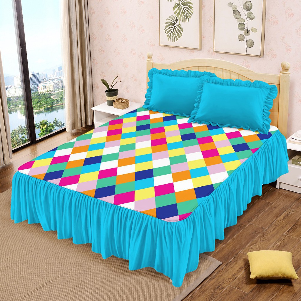 WW Sprei Lady Rose RUMBAI TETRIS 180x200 King Size 180 minimalis