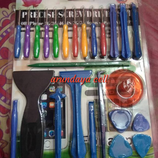 Obeng set alat buka lcd alat servis hp lengkap