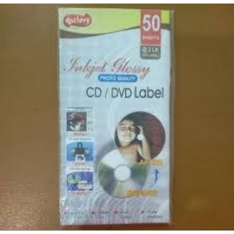 

[NEW.. CUCI GUDANG] LABEL CD INKJET GLOSSY VICTORY L1
