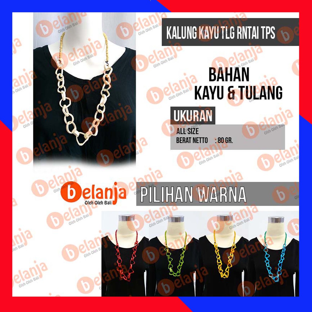 Kalung Kayu Tulang Rantai Tipis / kalung kayu vintage oleh oleh bali