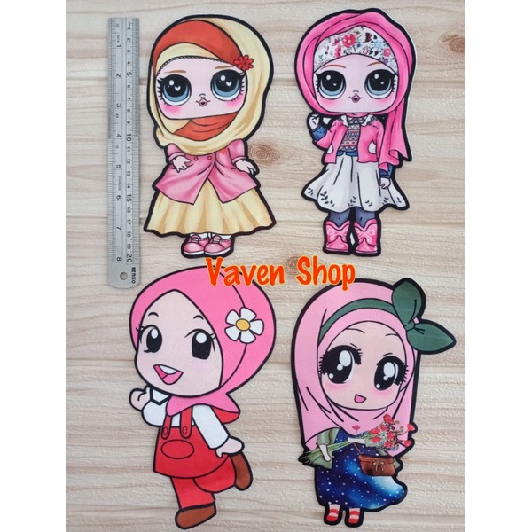 Aplikasi Boneka Hijab/Patch Boneka Sequin