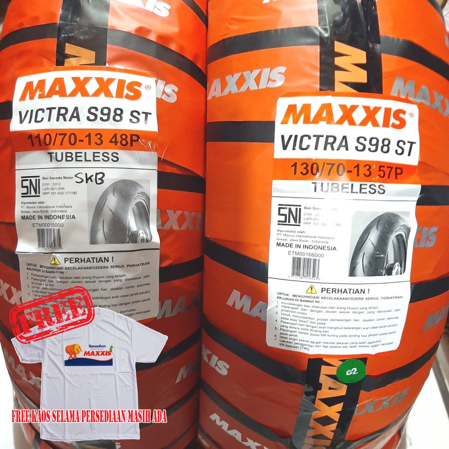 Ban Tubeless NMax SEPASANG Maxxis Victra S98 110/70 - 13 &amp; 130/70 - 13