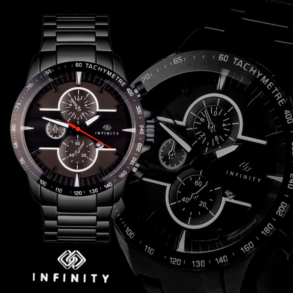 JAM TANGAN PRIA INFINITY 8687 TALI RANTAI TERBARU TERMURAH WATER RESIST FREE BOX