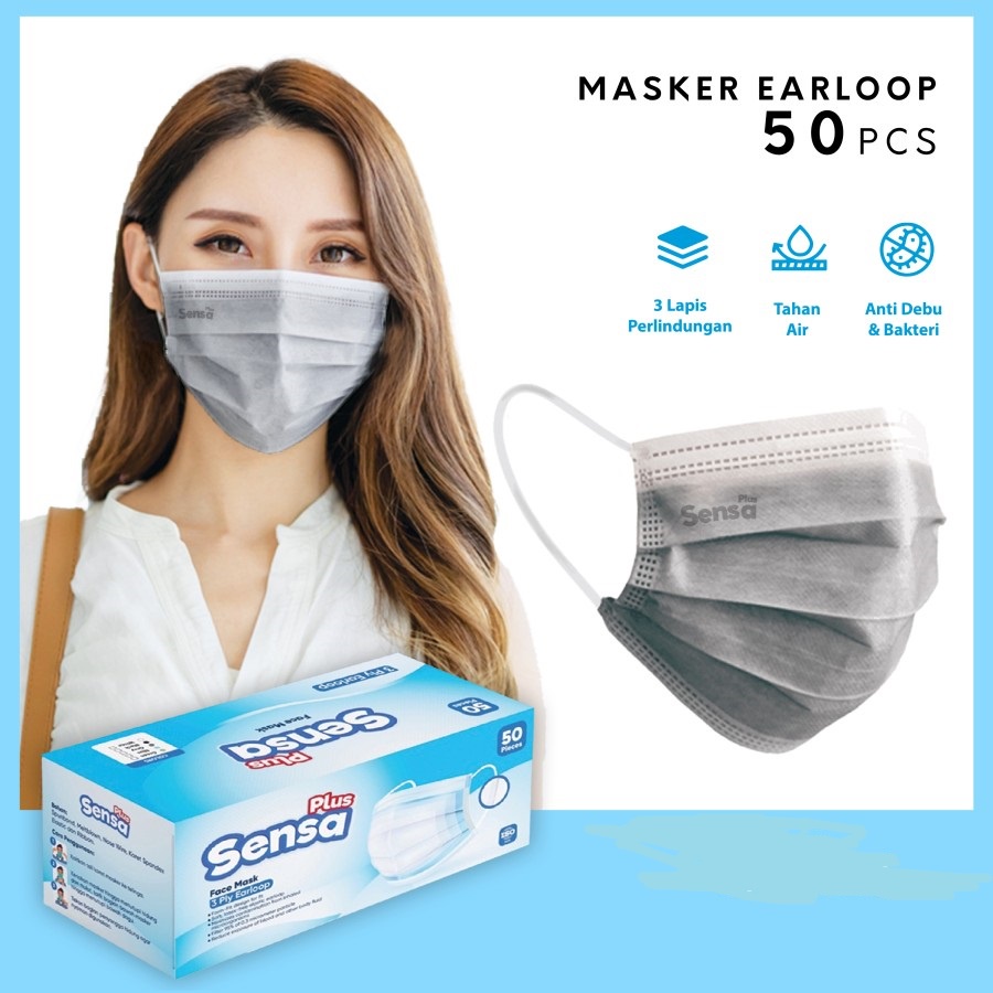 Masker SENSA PLUS Earloop 3ply isi 50 pcs