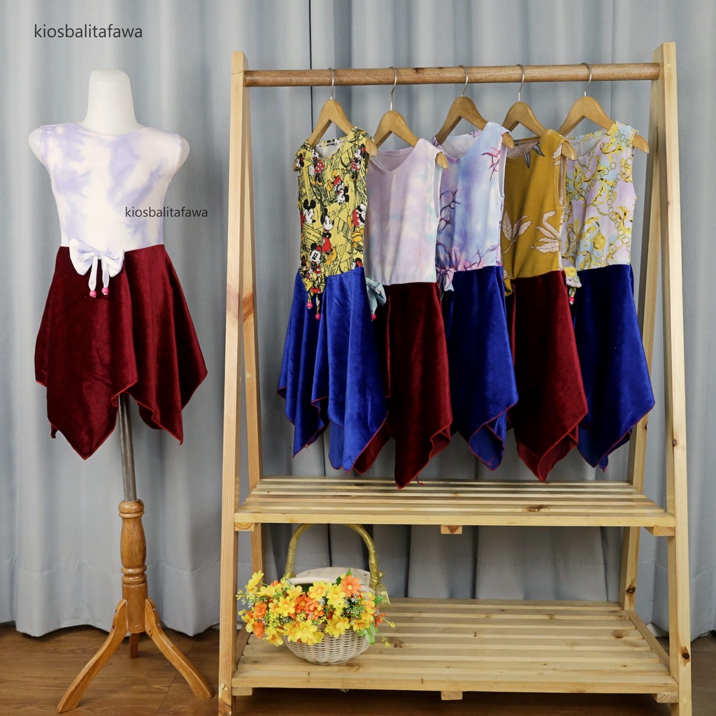 Dress Alona uk 1-2 Tahun / Dress Balita Dress Anak Cewek Dress Import Dress Yukensi Dress Murah