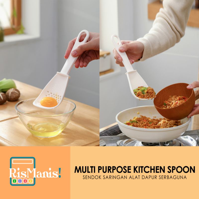 MULTI PURPOSE KITCHEN SPOON - Sendok Dapur Serbaguna Pemisah Telur Centong Nasi Sutil Masak Parutan