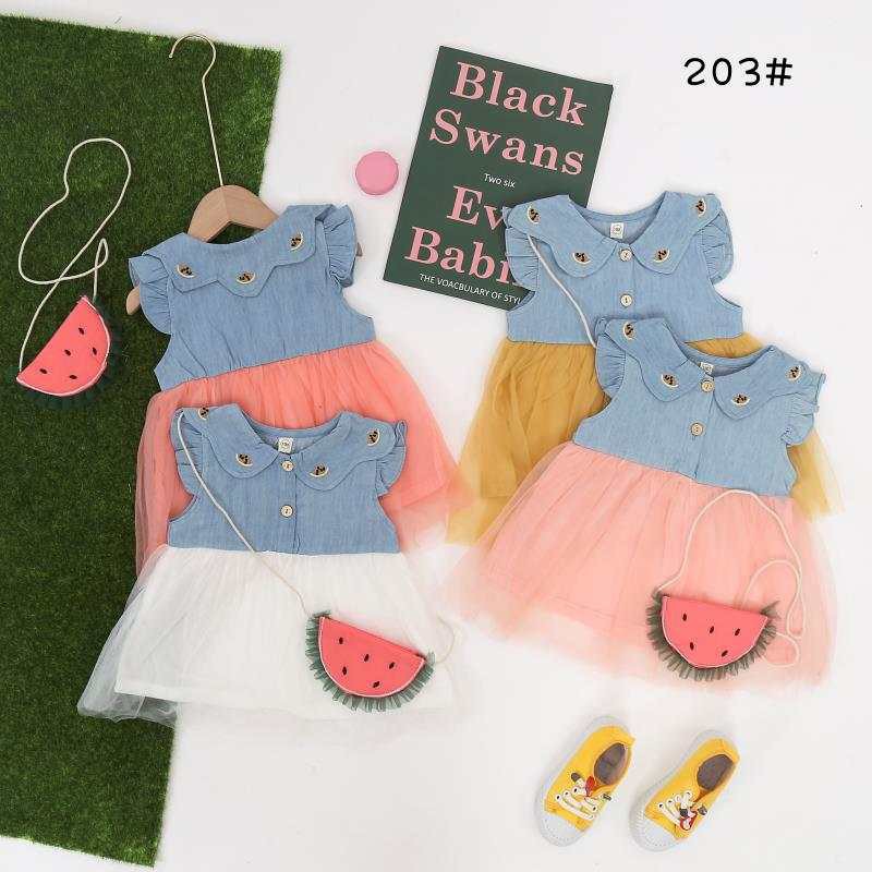 HappyOliver DRESS DENIM TAS WATERMELON 203 EBV Baju Dress Anak Perempuan Import Model Gaun/Baju Dress Anak Perempuan Import/Dress Bayi Perempuan/Gaun Bayi Perempuan/Dress Pesta/Dress Bayi