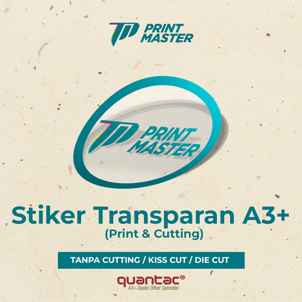 Cetak Stiker Vinyl Transparant A3+ | Cetak Label Kemasan