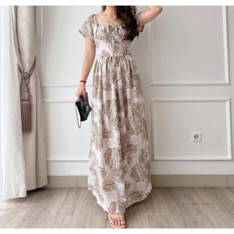 (ABLECOUTURE) 8-994 DRESS AREUM | MAXI LONG DRESS SABRINA WANITA | DRESS MOTIF | DRESS PANTAI | DRES