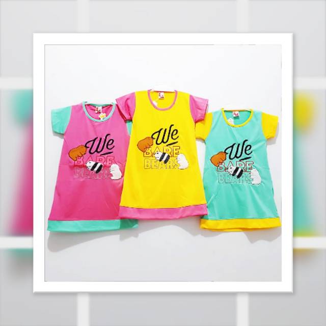 Grosir daster bordir anak 468 WE BARE BEAR 1