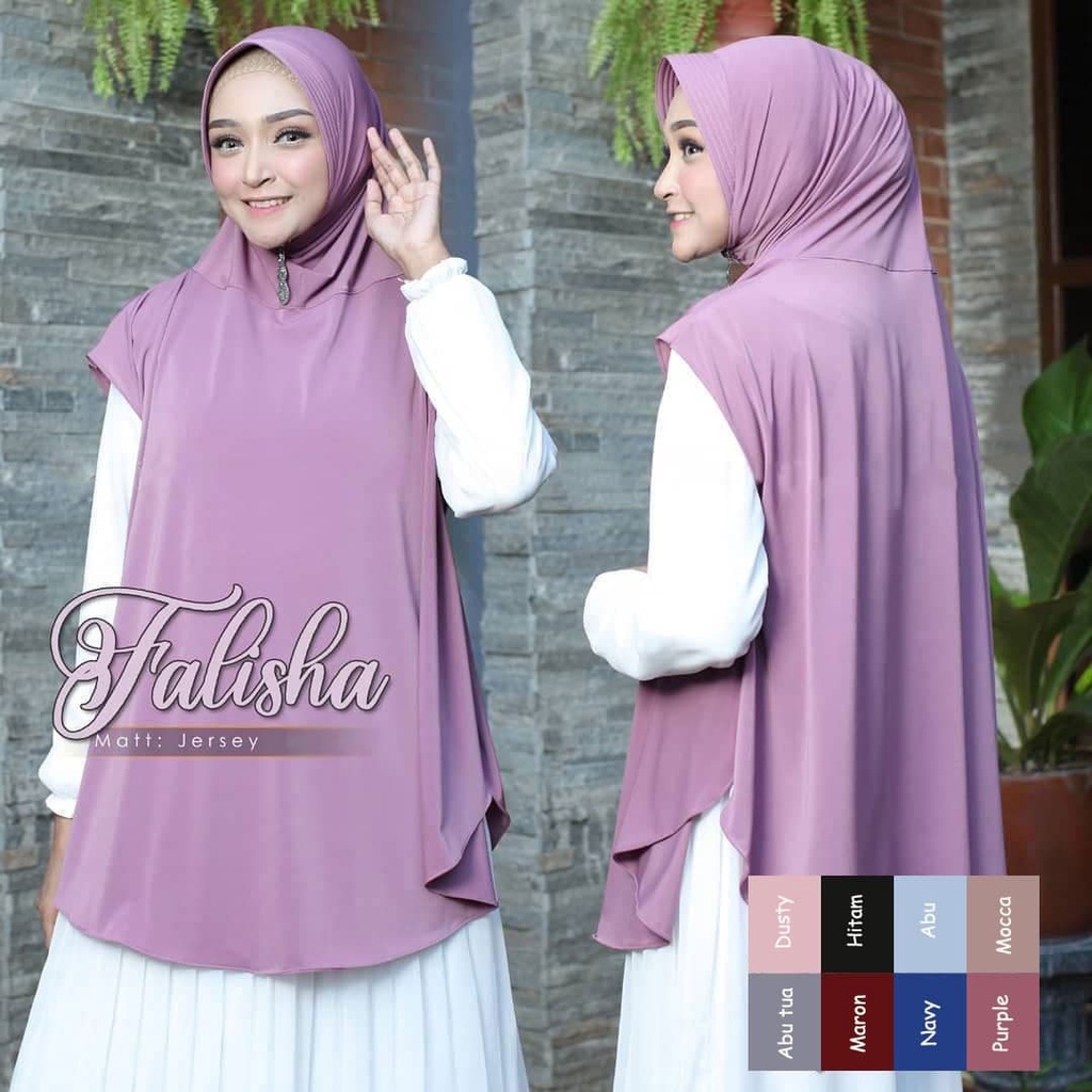 Bergo Lengan Falisha Jumbo Kerudung Tangan Panjang / Jilbab Instan / Khimar Syari Jumbo
