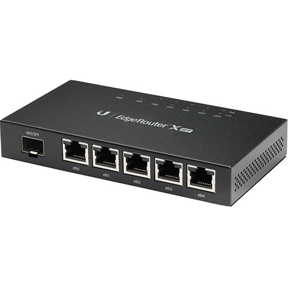 Ubiquiti ER-X-SFP Router Hitam 1 Port WAN 4 Port LAN 256MB RAM 880MHz CPU