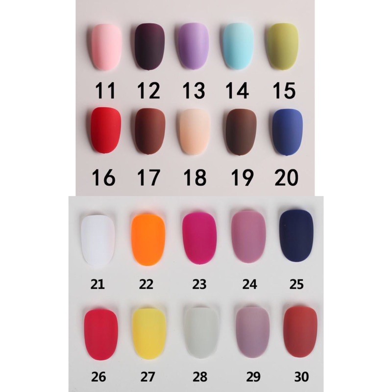 (11-30) 24pcs SHORT ROUND MATTE FAKE NAILS/ kuku palsu matt oval pendek kupal doff pendek bulat