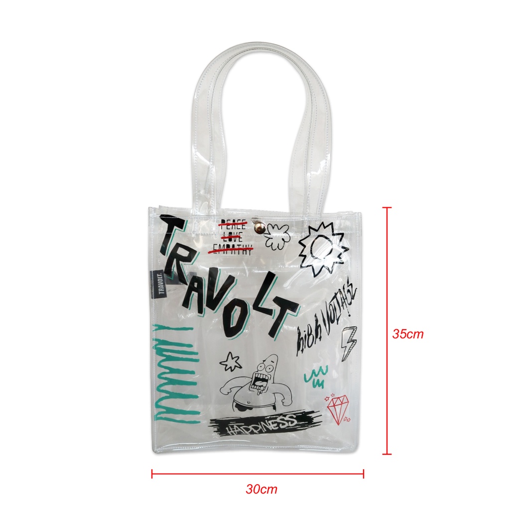 Totebag Transparant - Peace - Tas Transparan - Travolt