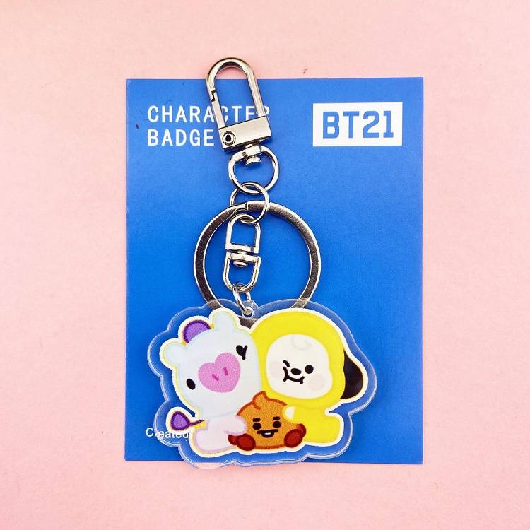 Gantungan Kunci Hias Kartun Lucu KPOP BTS Acrylic Keyring CHIMMY COOKY KOYA MANG RJ SHOOKY TATA