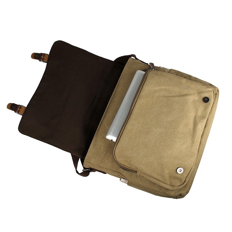 Tas Selempang Laptop Kanvas Pria - ALTIS - Khaki