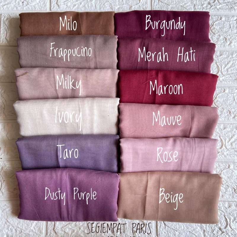 JILBAB SEGI EMPAT KERUDUNG PARIS JADUL VARISHA POLOS WARNA NECI 2 SISI UK 110x110 SERAGAM