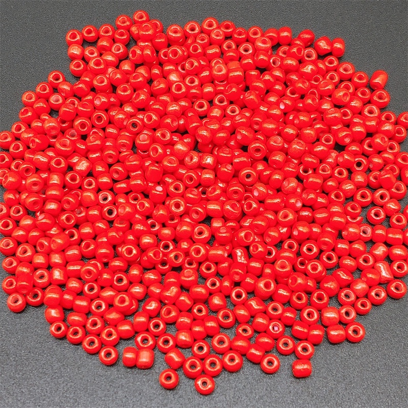 10g 2MM 3MM 4MM Manik-Manik Kaca Kecil Warna Merah Czech