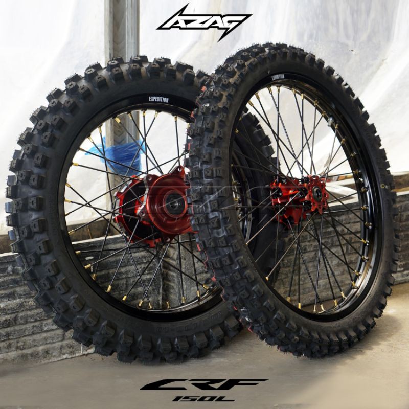 BAN SET WHELSET CRF 150 L CROSS TARILL 21/18 BAN DUNLOP DGX 80/100 100/100 VELG EXPEDITION 21/18