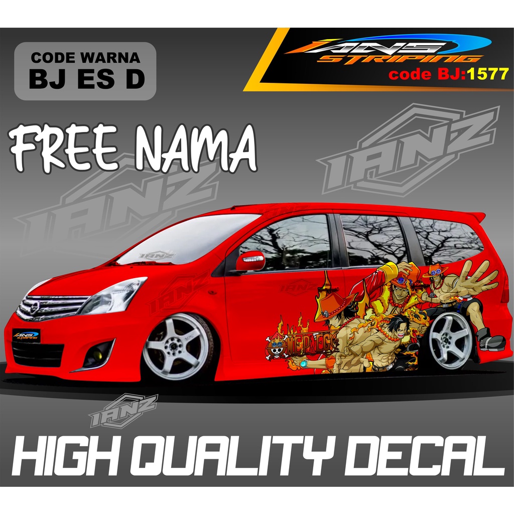 STIKER MOBIL GRAND LIVINA KARAKTER ONE PIECE / STIKER MOBIL TERIOS XPANDER NEW DESAIN / VARIASI STIKER MOBIL AVANZA XENIA / STIKER MOBIL