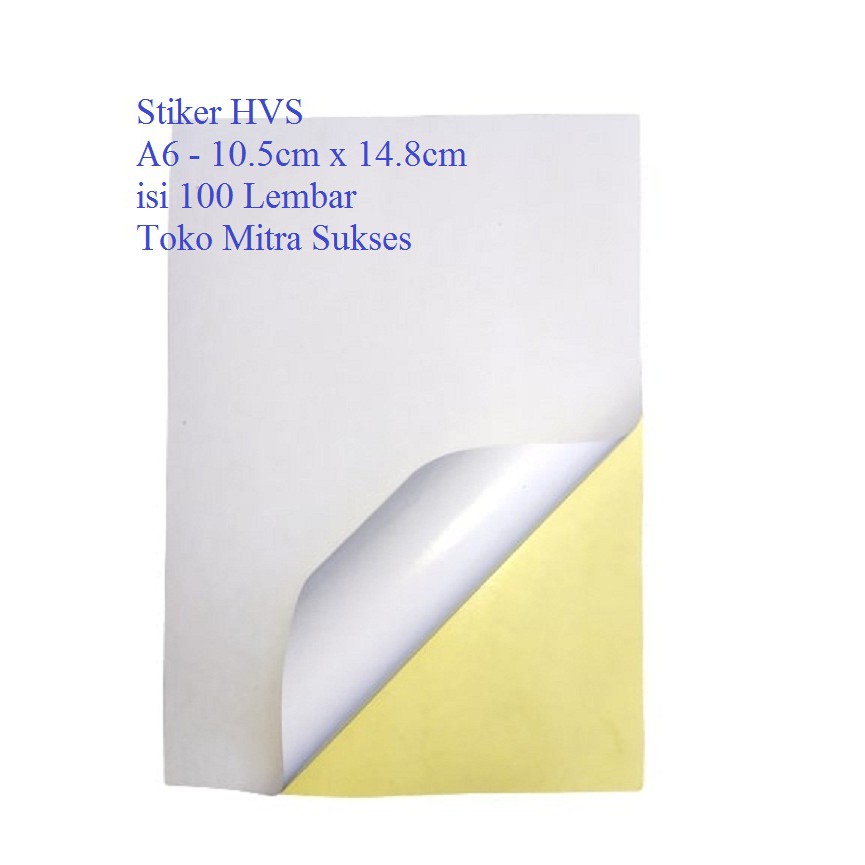 

100 Lembar Stiker HVS A6 - 10.5cm x 14.8cm
