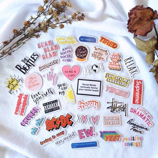 PROMO 39pcs Stiker Tumblr HP Aesthetic Stiker Laptop PROMO 39pcs Stiker Tumblr HP Aesthetic Stiker Laptop