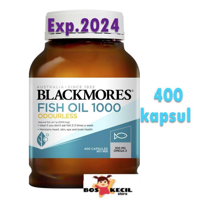 Blackmores Odourless Fish Oil 1000 200 / 400 Softgels - AUSTRALIA - isi: 400 Lc