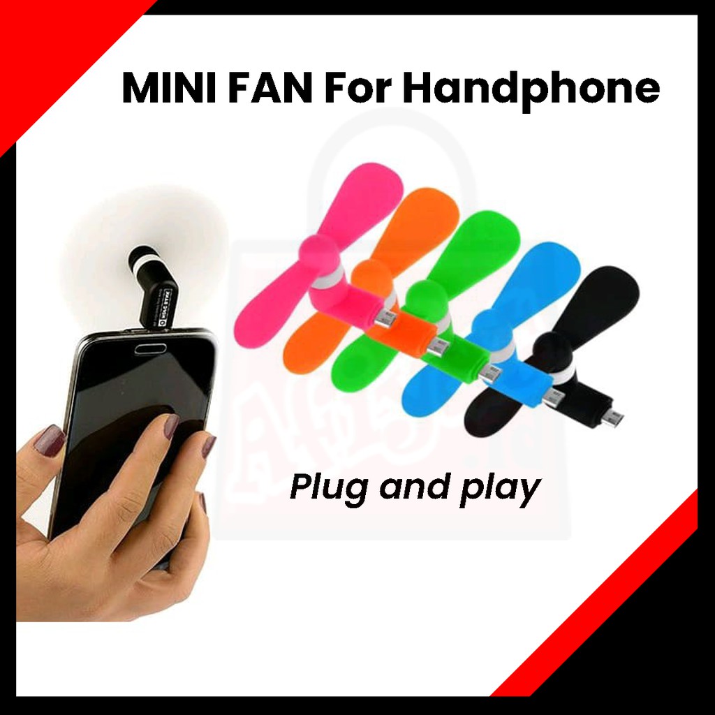 MINI FAN FOR HANDPHONE | Micro usb (V8) | KIPAS ANGIN HP SOLO