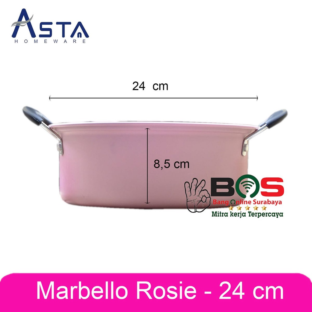 Asta Marbello Rosie Panci Wajan Anti Lengket 1 Set isi 4 Pcs Marbello Rosie Panci Marble