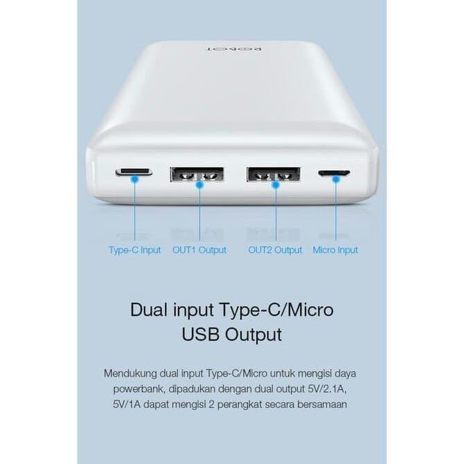 Kualitas Terbaik] Robot Rt20 20000Mah Powerbank Original Power Bank