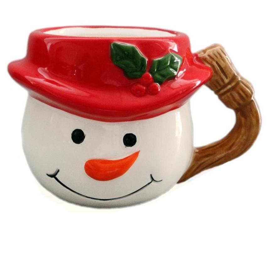 Gelas Natal Santa Kado Souvenir Mug Merry Christmas Glass Snowman