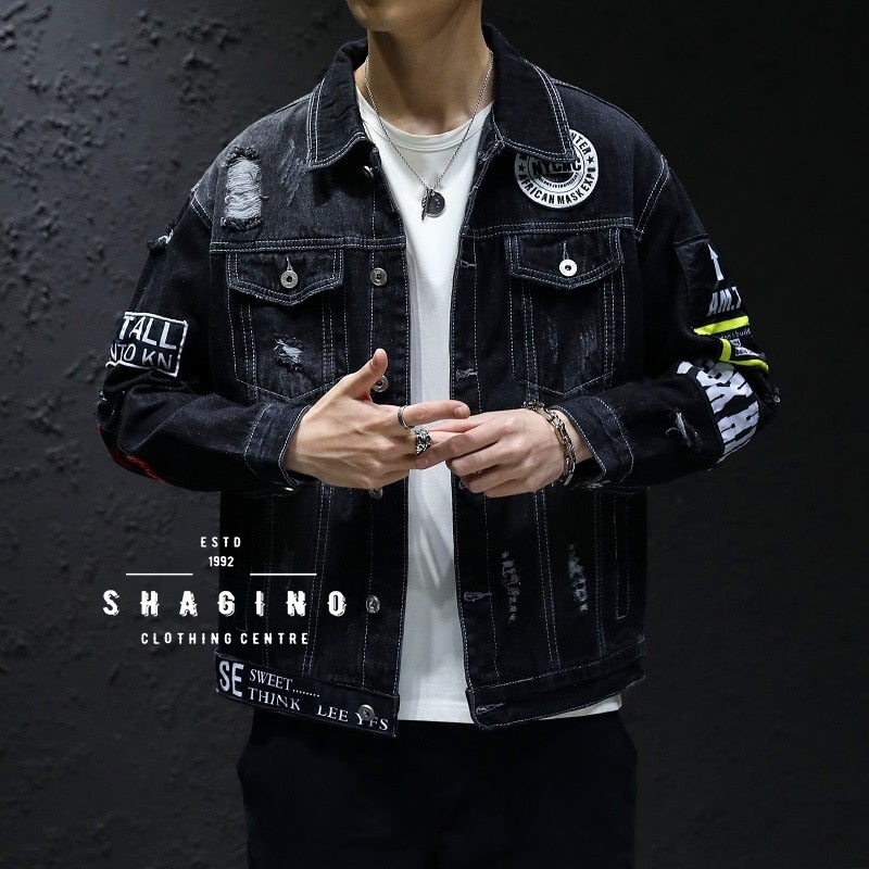 Shagino Jaket Jeans Terbaru / Jaket Jeans Pria / Jaket Jeans Pria Original / Jaket Jeans Pria Sobek