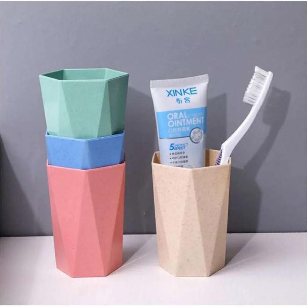 JC Gelas segi enamJerami Gandum Ramah Lingkungan / GELAS MINUM BAHAN JERAMI GANDUM WHEAT STRAW GELAS AIR MINUM GELAS WARNA