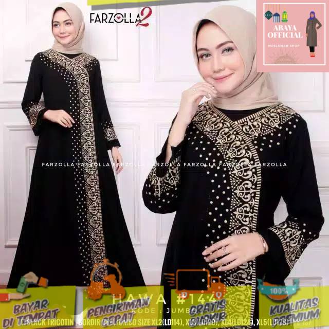 Abaya couple Arab Bordir Kimono Turkey India Jetblack Hitam ABAYA OFFICIAL