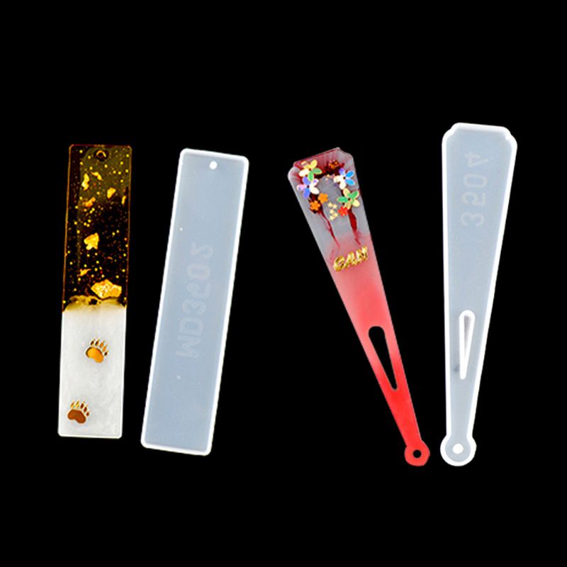 SIY  8 Pack Silicone Bookmark Mold  DIY Bookmark Casting Mould Making Epoxy Resin Jewelry DIY Craft Silicone Transparent Mold