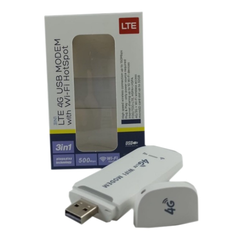 MODEM USB 3 IN 1 LTE E3378 4G/5G WITH WIFI HOTSPOT 500 Mbps