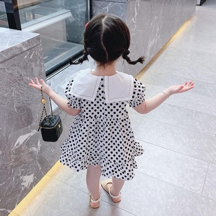 Promo !! Dress bahan katun Dress little bobba on white sailor  uk 1-4th (MERAH)