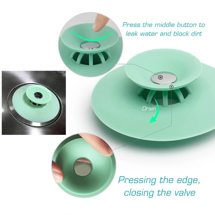 Penutup saluran air silicone/Bathtub drain sink water stopper /Penutup saringan wastafel cuci piring