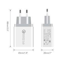 Qualcomm Universal 30W USB Quick charge 3.0 5V 3A Fast Charging QC3U-A