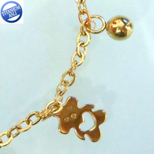 Lovelybutik - Gelang Tangan Wanita Titanium anti karat Gelang Tangan Bear Wanita Dewasa 18 Cm BONUS KOTAK PERHIASAN