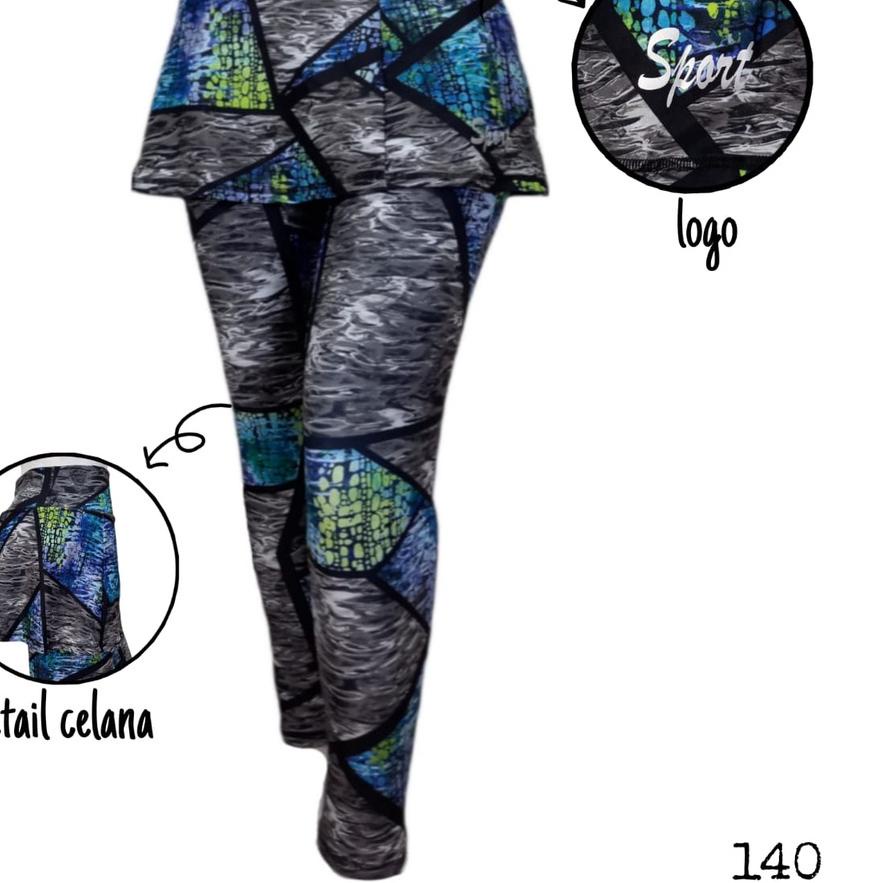 ♩ Legging Rok Panjang Motif/Legging Senam Muslimah/Celana Senam Wanita Muslimah ✤