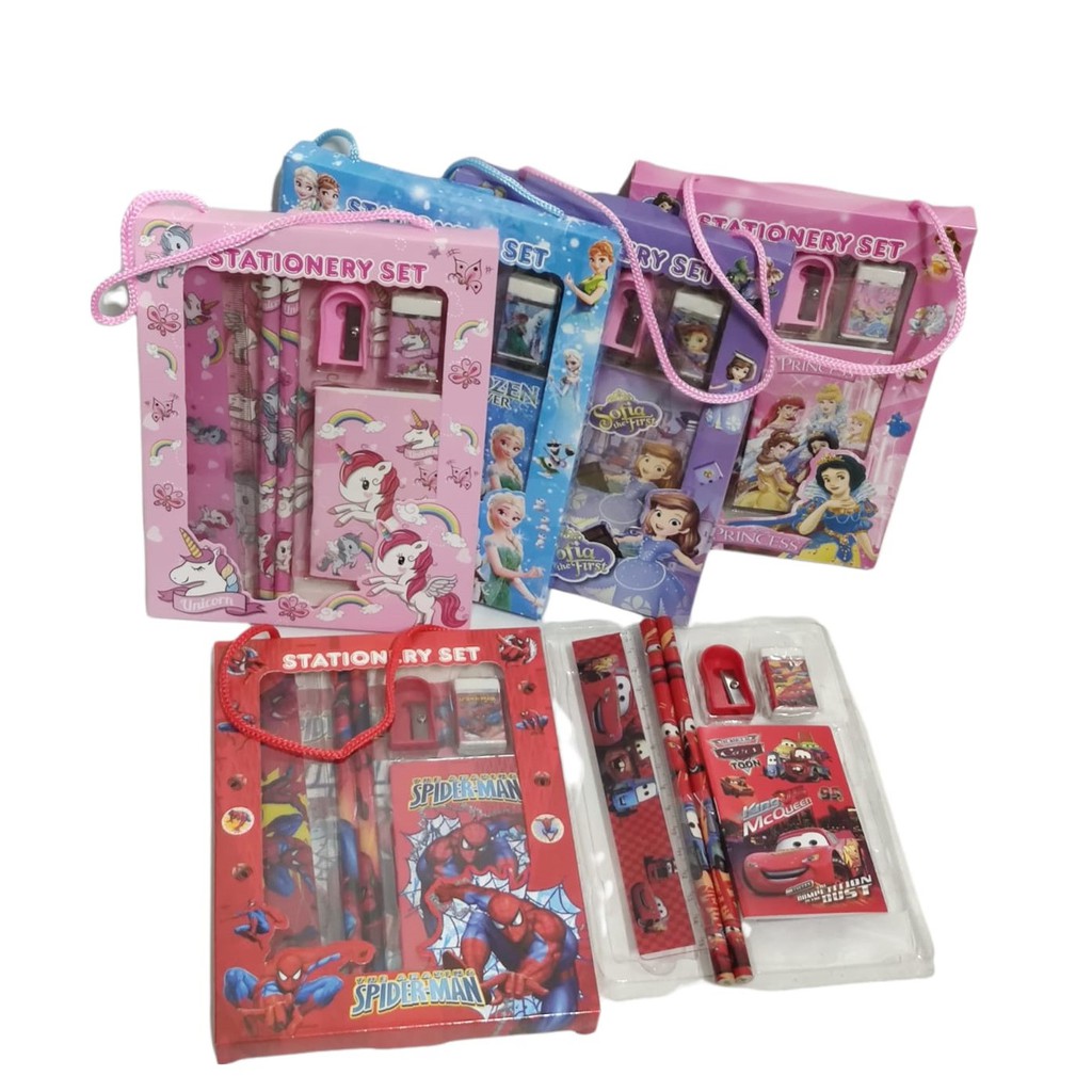 PAKET ALAT TULIS KARAKTER STATIONERY SET ANAK MURAH SOUVENIR KADO ULTAH GOODIE BAG 608