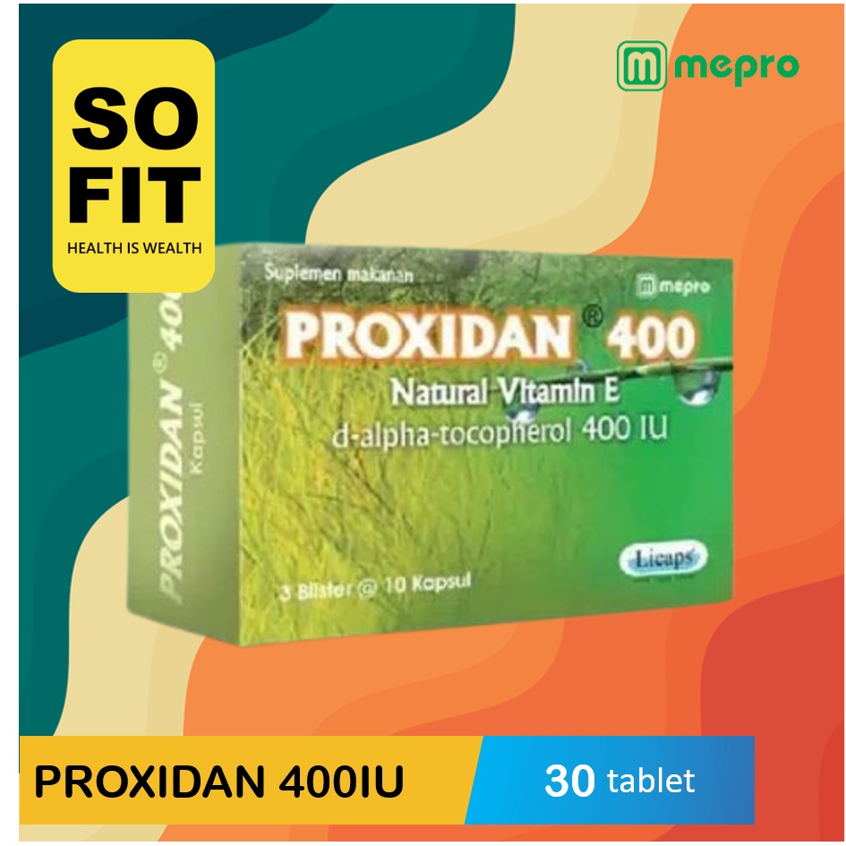 PROXIDAN Natural Vitamin E 400IU 3 Strip x 10 Kapsul / Vitamin Kulit / Mepro
