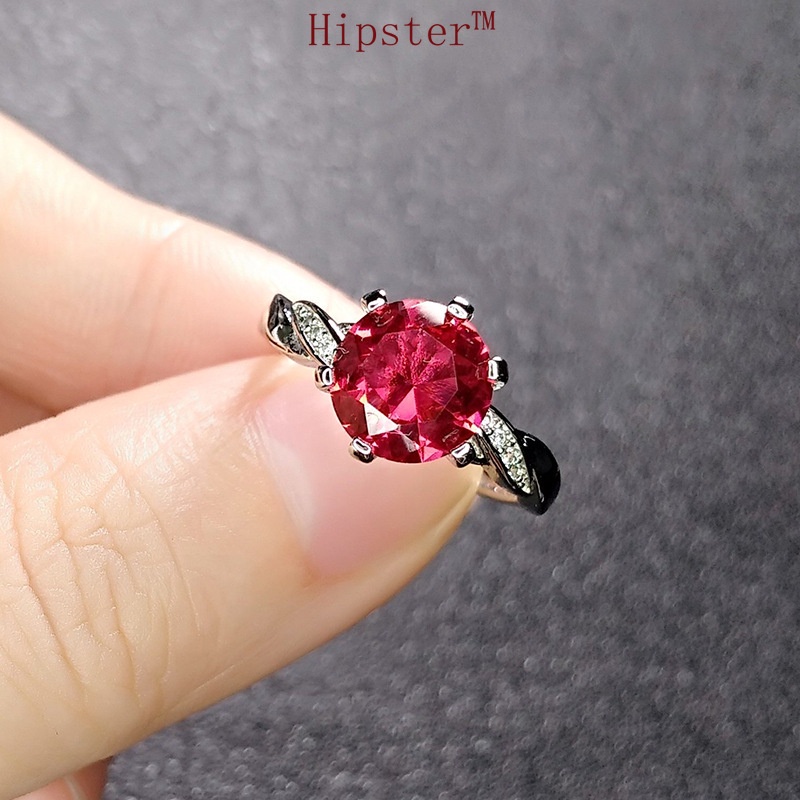 New Hot Sale Fashion Classic Inlaid Big Red Crystal Ring